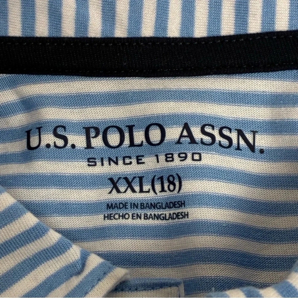 US Polo Boys Striped Jersey Polo Shirt Size XXL (18) New with Tags